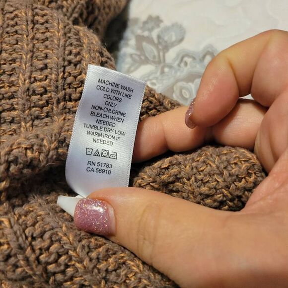 Maurices Light Brown Bobble Sleeve Open Front Knit Cardigan Women's Size XL - Picture 8 of 8